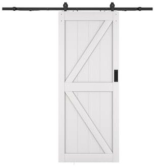 Vente-unique - Porte coulissante avec systéme en applique - Bois et MDF - blanc - H205 x 93 cm - NEFARA