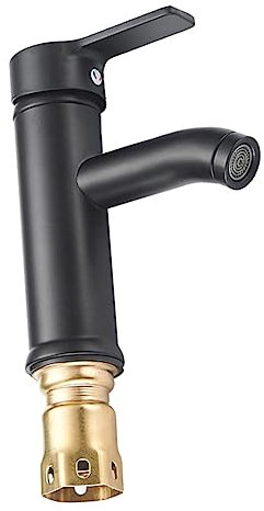 FOYTOKI Black Matte Stainless Steel Faucet for Kitchen Bathroom Hot Cold Water Mixer Undercounter Design Durable Corrosion Easy Installation for Washbasin and Sink