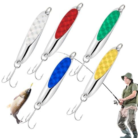 Cebo De | Señuelos Cucharas de - Brillante Giratorio 5 Piezas Acero Inoxidable para Hombre Aventuras Camping