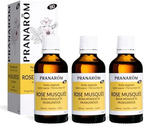 Pranarôm - Rose Musquée Bio - Huile Végétale - Beauté de la peau - Anti-âge - Riche en Oméga 3, 6, 9-50 ml - Lot de 3