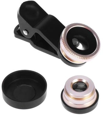 ibasenice Kamera für Telefon, 0,67 x Makro-Objektiv, Fisheye 180 Grad, professionelles Clip-on für Smartphones