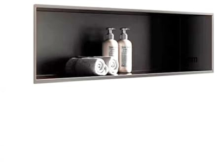 Nizer - Mensola da doccia moderna ad angolo quadrato, per bagno, protezione sigillata, 72 x 32 x 12,5 cm, colore: grigio