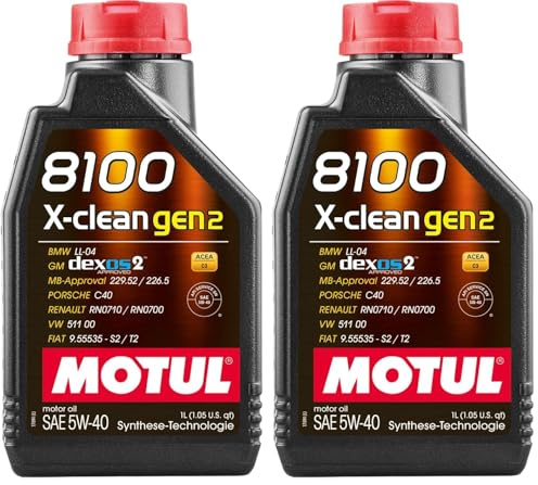 Motul Motorenöl 8100 X-CLEAN GEN2 SAE 5W-40 (Packung mit 2)