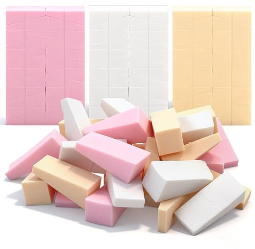 72 stycken sminksvampar triangulära, liten ansiktssvamp, liten makeupsvamp, skönhet makeupsvampar, för flytande foundationpuder solskydd och kräm