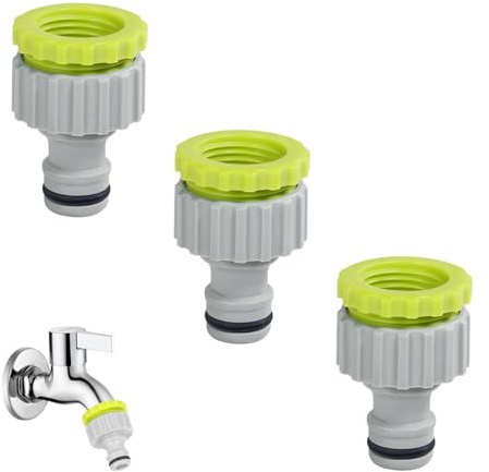 3 Stück Wasserhahn Adapter Für Gardena Hahnverbinder,Gartenschlauch Anschluss,Schlauchanschluss 1/2 Zoll 3/4 Zoll,2-in-1 Garten Hahnverbinder Wasserhahnanschluss,Schlauch Kupplung für Bewässerungs