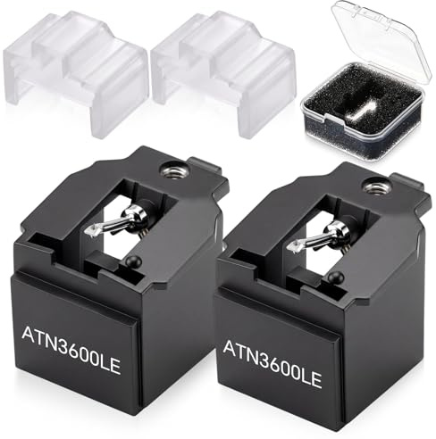 Tellegloww 2 Pcs ATN3600LE Stylus Compatible with AT-LP60X Turntables
