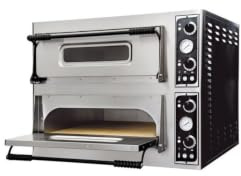 Forno per pizza elettrico professionale PRISMAFOOD – 8 Pizze Ø32 cm – Doppia Camera – Pavimento in pietra refrattaria – 9,4 kW