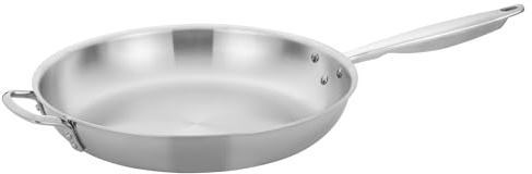 WINCO Tri-Ply Frying Pan, Silver