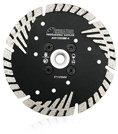 SHDIATOOL Diamond Cutting Blade with Turbo Slant Protection Teeth 125mm / 5 Inch for Concrete Tile Granite Marble Masonry Brick