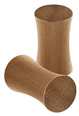 KJM FASHION 2 Stk Wood 6mm 2g Plugs Teak solide Flesh Earplugs Ohr Plug Stecker Ring Expander Stab Piercing Schmuck 5494
