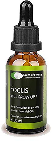 TOUCH OF SYNERGY Focus Aceite Esencial 100% Puro – Mezcla con Elemí, Vetiver y Naranjo Amargo – Concentración, Energía, Aromaterapia Natural – Ideal para Difusor – 30mL