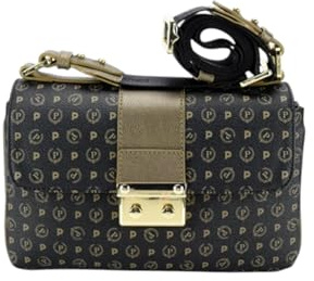 POLLINI BORSA HERITAGE PVC NERO+VIT.BRONZO