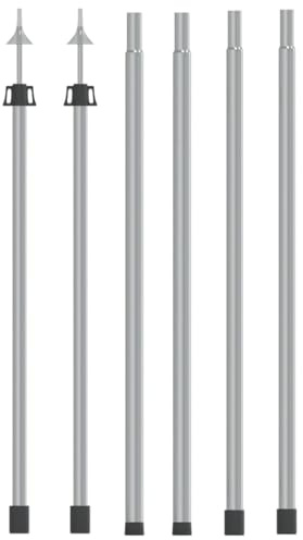 vidaXL 2X Teleskop Tarpstange Vor Zelt Stange Sonnensegel Aufstell Gestänge Zeltstange Aufstellstange Teleskopstange 102-260cm Aluminium