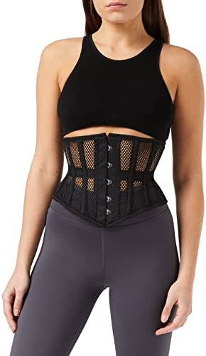 EC EXPO CITY Women Double Steel Boned Heavy Duty Underbust Waist Training Shaper costume Corset (L)