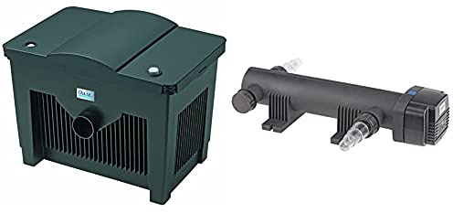 Oase 56776 Durchlauffilter BioSmart 18000 | Filter für bis zu 18.000 l/h & 56885 UVC Vorklärgerät Vitronic 36 W | Teichklärer | Algenbekämpfung | UVC-Klärer