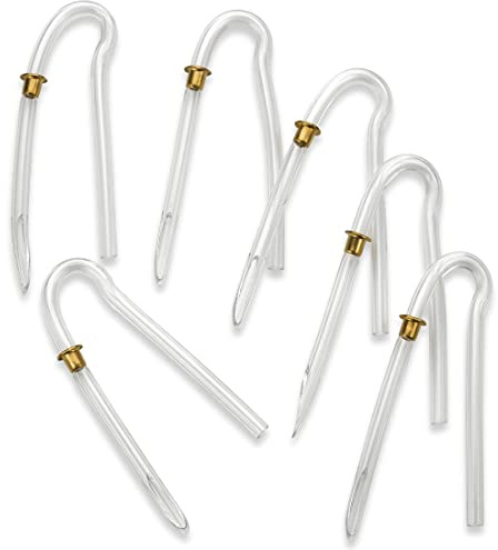 Hearing Aid Tubes - Size #13 Preformed BTE Earmold Tubing - (Pack of 6) 3.5 x 2mm with Gold Tube Lock Replacement Tube - Flexible Medium Wall Tubes Compatible with Most Hearing Aid Brands
