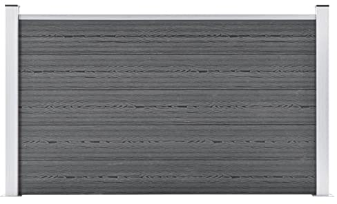 Mogou Gartenzaun, Sichtschutz Zaun, ZaunsichtschutzB, Steckzaun, Garten Zaun,Teichzaun, Zaunelemente, Garden Fence, WPC 180×105 cm Grau