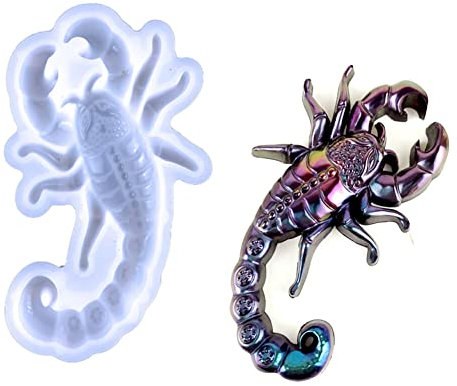 Surakey Skorpion Silikonform, 3D Epoxidharz Silikonform,Epoxidharzformen aus Tierharz, Skorpion Schlüsselbund Wanddeko DIY, Handwerk, Gießform für Geschenk, Zuhause, Büro, Wandbehang, Dekoration