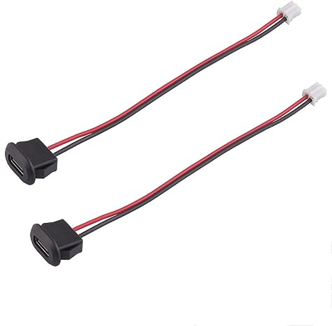 Treedix Porta di tipo C con JST-PH 2.0 2 pin, cavo USB Tester prestazioni esterne, JST-PH 2.0, jack USB femmina tipo C, ricambio durevole ad alte prestazioni (2 pcs)