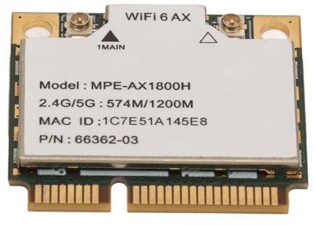 Scheda WiFi AX1800H, Scheda WiFi 6 con Interfaccia Mini PCIE Bluetooth 5.2, Adattatore Mini PCIE WiFi 6 Dual Band AX1800H da 2,4 GHz 5 GHz per Windows 10 11 per Linux