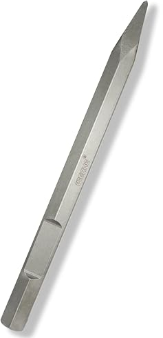 WERHE ® Professional HEX28 scalpello a punta 28 x 400 mm supporto esagonale 28 mm per martello demolitore scalpello a punta scalpello