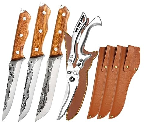 Küche Ausbeinmesser Geschmiedet Fleisch Cleaver Profi-koch Metzger Fisch Obst Jagd Messer Schere mit Abdeckung Outdoor Camping