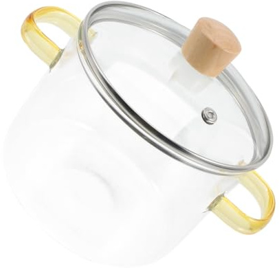 PHENOFICE Glastopf Mit Deckel Glas Kochtopf Für Suppe Und Nudeln Hitzebeständiger Transparenter Topf Für Instant-nudelkochen Und Schmoren Leicht Zu Reinigen