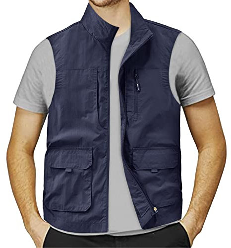 RUMAOZIA Anglerweste Herren Sommer Outdoor Weste Freizeit Jagdwesten Trekking Wanderweste Combat Weste Sommerweste Dünne Weste Outdoor Ärmellose Angelweste Safari Retro Multifunktionsweste
