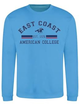 AMERICAN COLLEGE USA Tröja tröja med tryck varma kläder blandade män och kvinnor casual modell ACSCRW2 Indigo M, Indigo, M