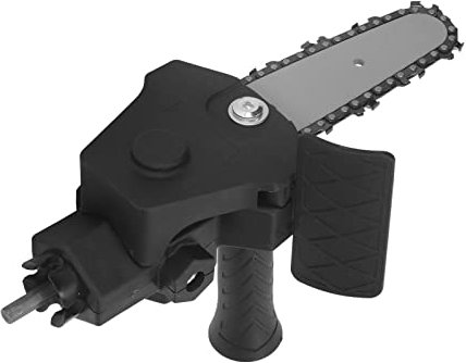 Saw Conversion Head Adapter Compact and, Easy Assembly for DIY, Stainless Steel Plastic Handle, Convert Electric Drill into Electric Chainsaw (for 4in Electric Drill)