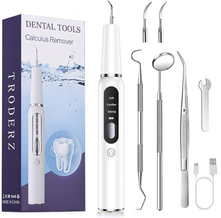 Boyuan Kit Pulizia Denti Tartaro a 3 Intensità Strumenti Dentali Set Per La Pulizia E Rimozione Tartaro Denti, Sporco E Macchie, Rimuovi Tartaro Denti Elettrico Per Uso Da Casa Con Accessori