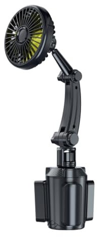 Vdaxvme Ventilateur de voiture USB facile à monter avec 3 puissantes vitesses lumineuses avec réglage de la direction à 360 ° pour le voyage