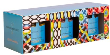 Cannavacciuolo | Tris Creme Spalmabili Nocciole e Cacao, Lampone e Pistacchio, Formato 200g x 3 | Nocciole e Cacao, Lampone e Pistacchio