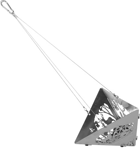 Happyyami 1satz Triangle Hanging Stove Aus Edelstahl Tragbarer Camping-Grill Für Garten Outdoor-aktivitäten Feuerfeste Und Langlebige Feuerschale Mit Abnehmbarem Design
