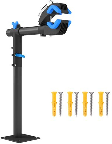 HOMCOM Fahrrad-Reparaturständer, höhenverstellbare Werkstattfüße, Fahrradständer auf Füßen oder an der Wand, max. Belastung 25kg, Montage Wartung Reparatur Mountainbike, Rennrad, schwarz