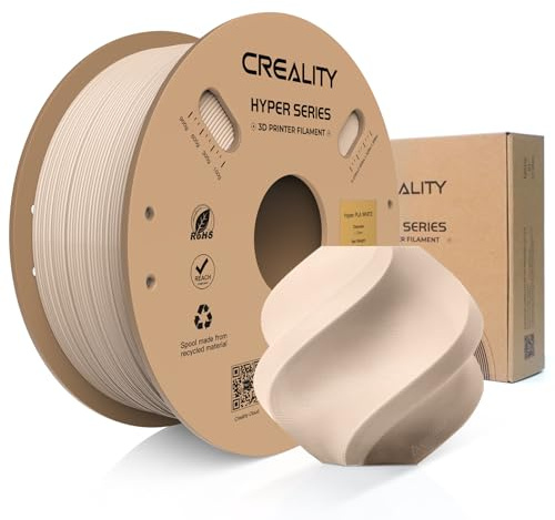 Creality Hyper PLA Filamento per Stampante 3D 1,75 mm 1 kg, PLA ad Alta Velocità 30 a 600 mm/s, Precisione Dimensionale +/- 0,02 mm, Compatibile con la Maggior Parte delle Stampanti 3D, Colore Pelle