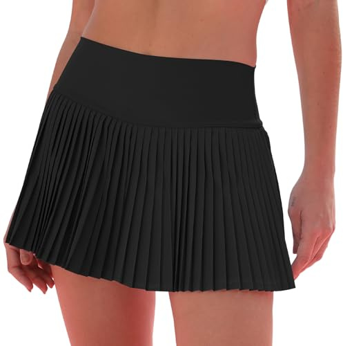 StylSense Tennisrock Damen Mädchen Rock mit Hose Drunter Hohe Taille Skort Hosenrock Damen Sommer Kurz Elegant mit Taschen Sommerrock Sportrock Plisseerock Faltenrock für Frauen