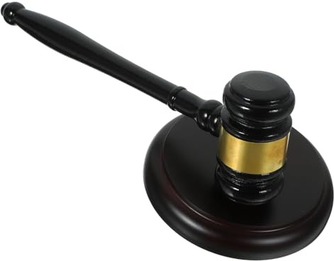 VANZACK Martillo De Subasta y De Juez De Madera Sólida Compacto Portátil Para Subastas y Uso Tribunales