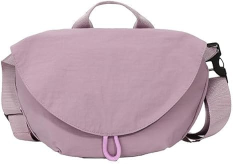 LOCCY Borsa a mezzaluna, Borsa a tracolla a mezzaluna in nylon da donna con chiusura magnetica, Borsas a tracolla Hobo con tasche multiple e tracollas regolabile per l'uso quotidiano (Viola)