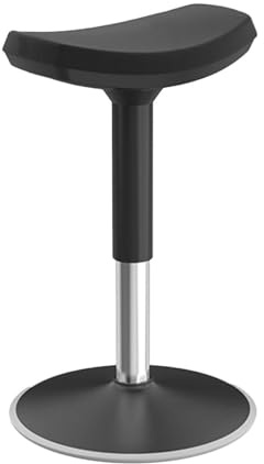 Generico Sedia Ergonomica A Sella, Sgabello Girevole Sollevabile, Sgabello A Sella Con Telaio Oscillante A 360°, Altezza Regolabile For Salone, Casa, Studio, Ufficio(Black,H-51-66cm)
