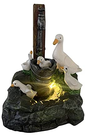 Fontana da tavolo Fontane da tavolo per interni Fontane da tavolo Fontane da giardino con animali Statue da giardino Fontane da giardino Scoiattolo Anatra Decorazioni in resina Decorazioni artigianal