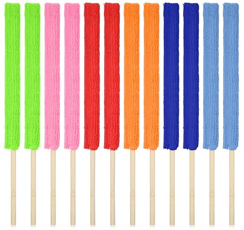 12 Stück Mikrofaser Staubwedel Spaltstaubreiniger Lang 26cm Reinigungsbürste Ventilator Staubwedel für Reinigung von Jalousien zu Hause Mikrofaser-Lückenputzer für Tassen Möbel Auto Klimaanlagen