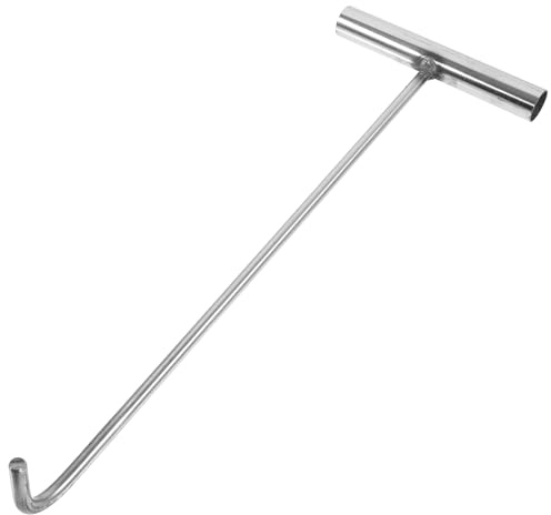 NOLITOY Manhole Lifting Keys : 15.13 Long Ergonomic Handle for Safe No-Bend Lifting : Heavy Duty Manhole Cover Lifter and Septic Tank Lid Hook, 38.5cm Stainless Steel T Key for Drain Grate and Roll