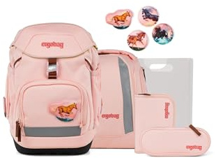 ergobag Schulranzen-Set Pack Set | Ergonomischer Schulrucksack, flexibles 6-teiliges Set für die 1. Klasse Grundschule, geeignet für Mädchen und Jungen