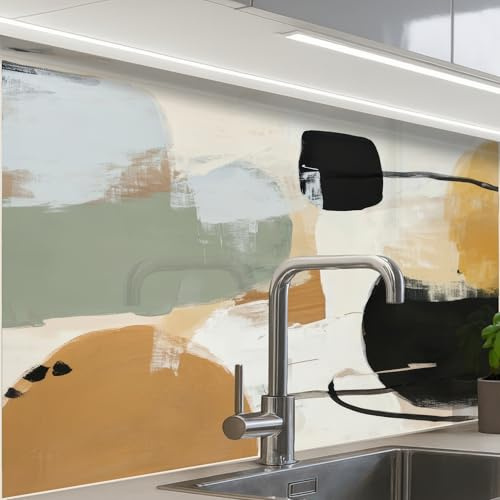 KitchenYeah© Splashback for Kitchen self-Adhesive Sink Splash Splatter | 24x32 / 60x80 cm - Guard Splashbacks Walls Paint - Abstract - Colors