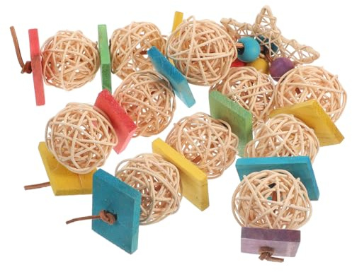 FIXOSHEE Parrot Chewing Large Colorful Woodchip Bird Cage Hanging for Parakeets Cockatiels Macaws Sturdy for and Relaxation