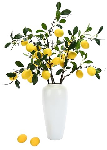 5pcs Artificial Lemon Large Fruit.31 Inch Lifelike artificial plants indoor.lemon tree artificial.artificial fruits for decoration.outdoor artificial plants.Used For Homes.Offices. Festivals.Flowers