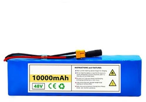 Ebike Batería 48V Litio Pack 10Ah 13S3P Batería recargable de iones de litio con BMS Charger para patinetes eléctricos y bicicletas eléctricas de equilibrio 48V 10Ah,T+DC