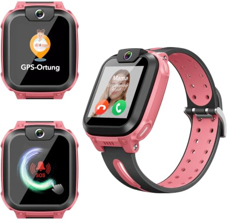 imoo Z1 Kinder Smartwatch mit GPS mit SIM Karte,4G Video & Telefon Rosa | imoo Kinderuhr Mädchen,Freunde Hinzufügen,Spielerfreier Schulmodus,IPX8 Wasserdicht für Händewaschen,SOS,Fremdanruf-Sperre
