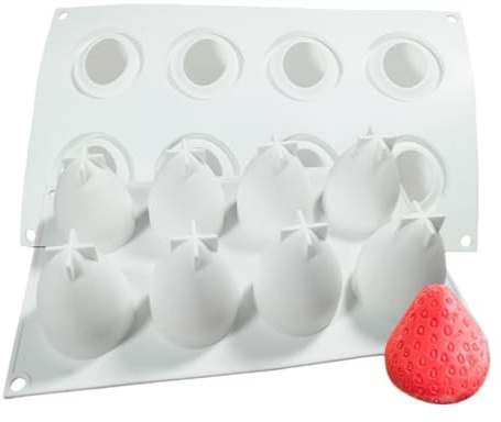 Strawberry Fondant Moulds Mini Fruit Chocolate Cake Decorating Silicone Moulds,for Mousse Dessert Pastry(Style 1)